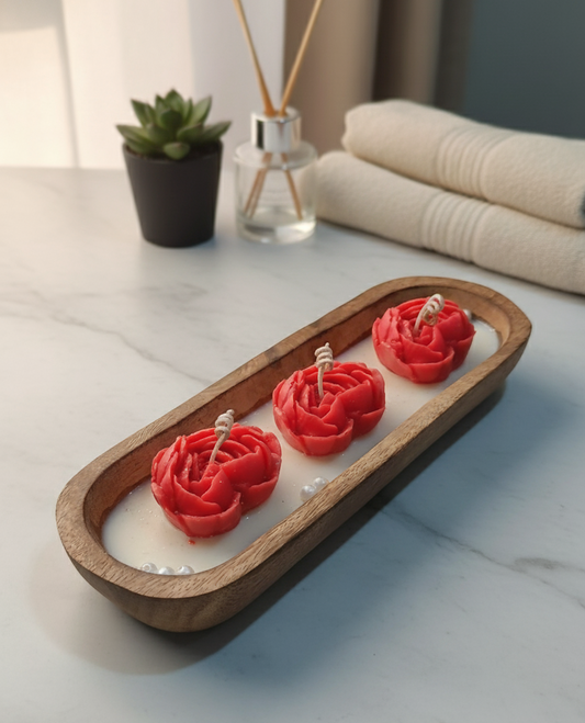 Siyaas Rose Delight – Luxury Floral Candle for Home Decor