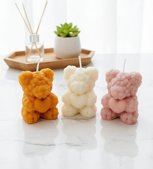 Cuddle Glow – Teddy Candle Set of 3